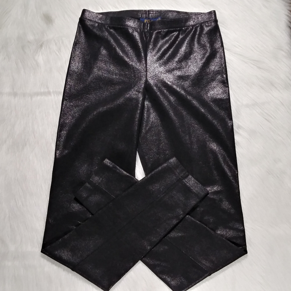 Polo Ralph Lauren Metallic Black Leggings ~ Medium - Picture 6 of 13